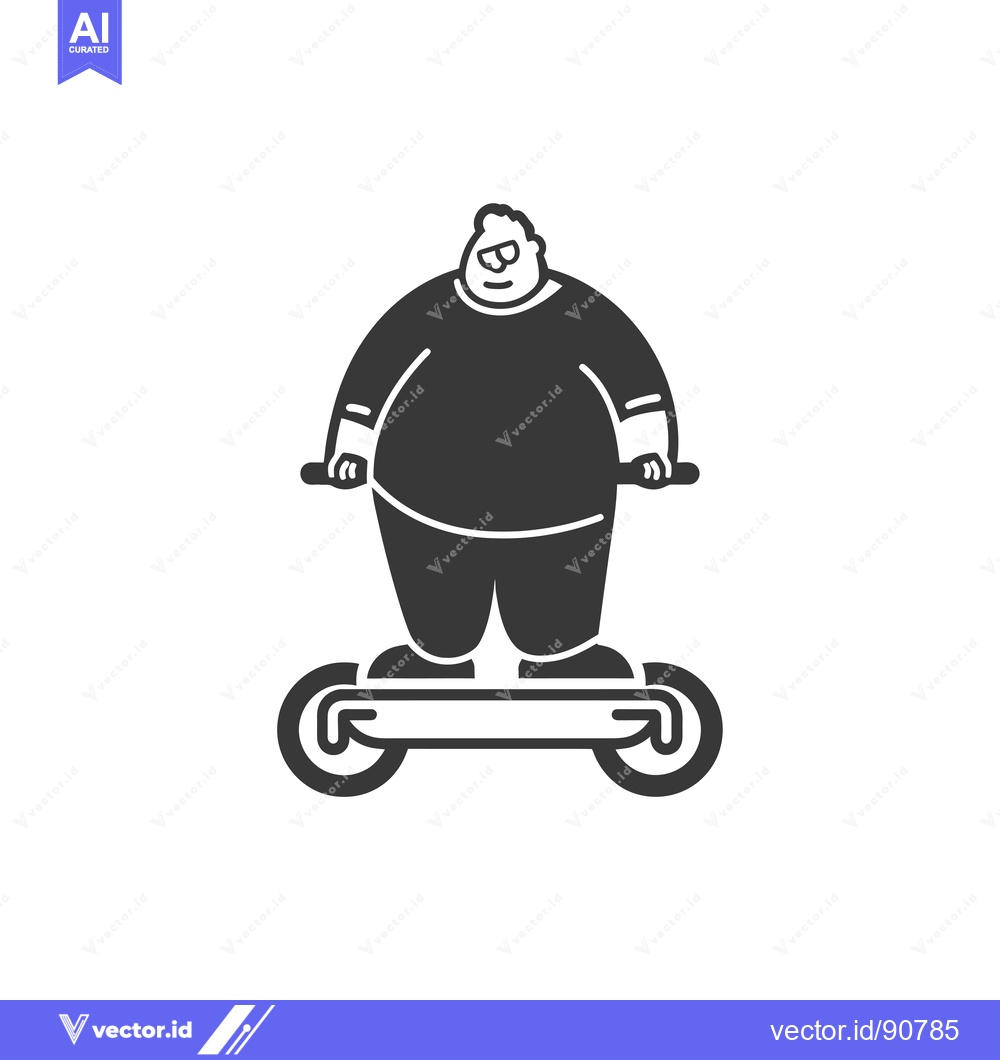 Premium Vector dari Overweight Man Riding a Self-Balancing Scooter