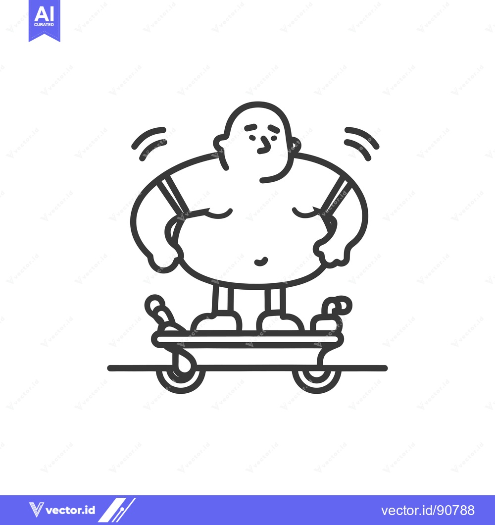 Premium Vector dari Overweight Man Riding a Tiny Electric Scooter