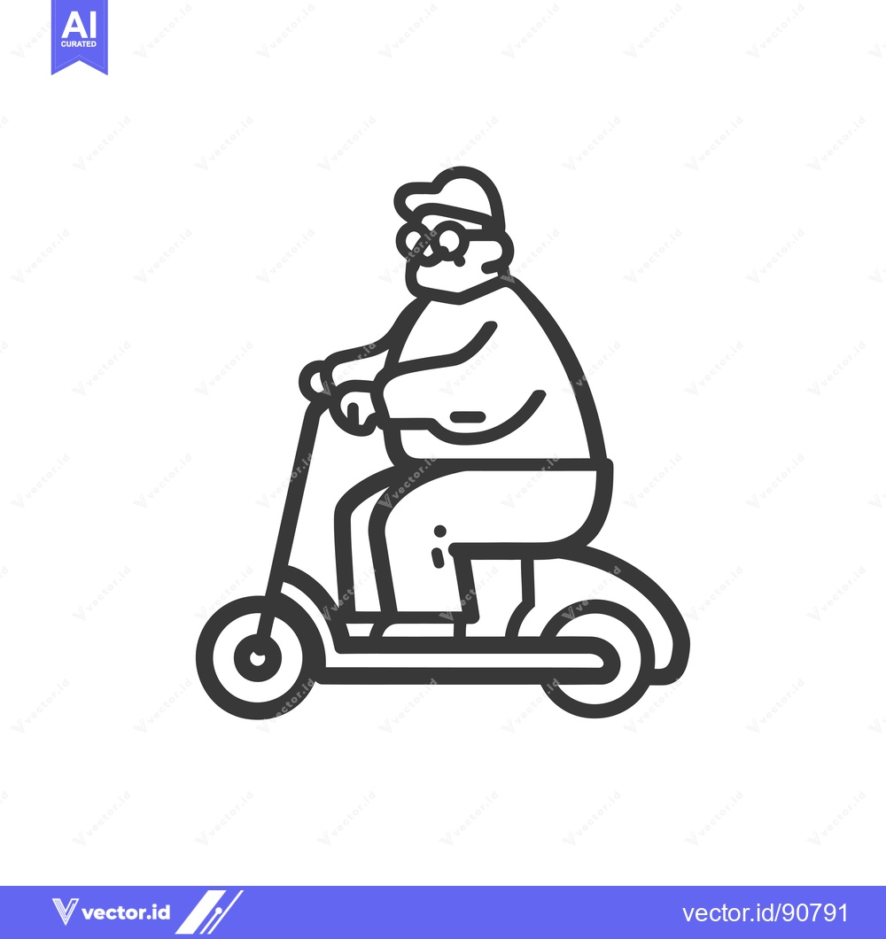 Premium Vector dari Overweight Man Riding Electric Scooter