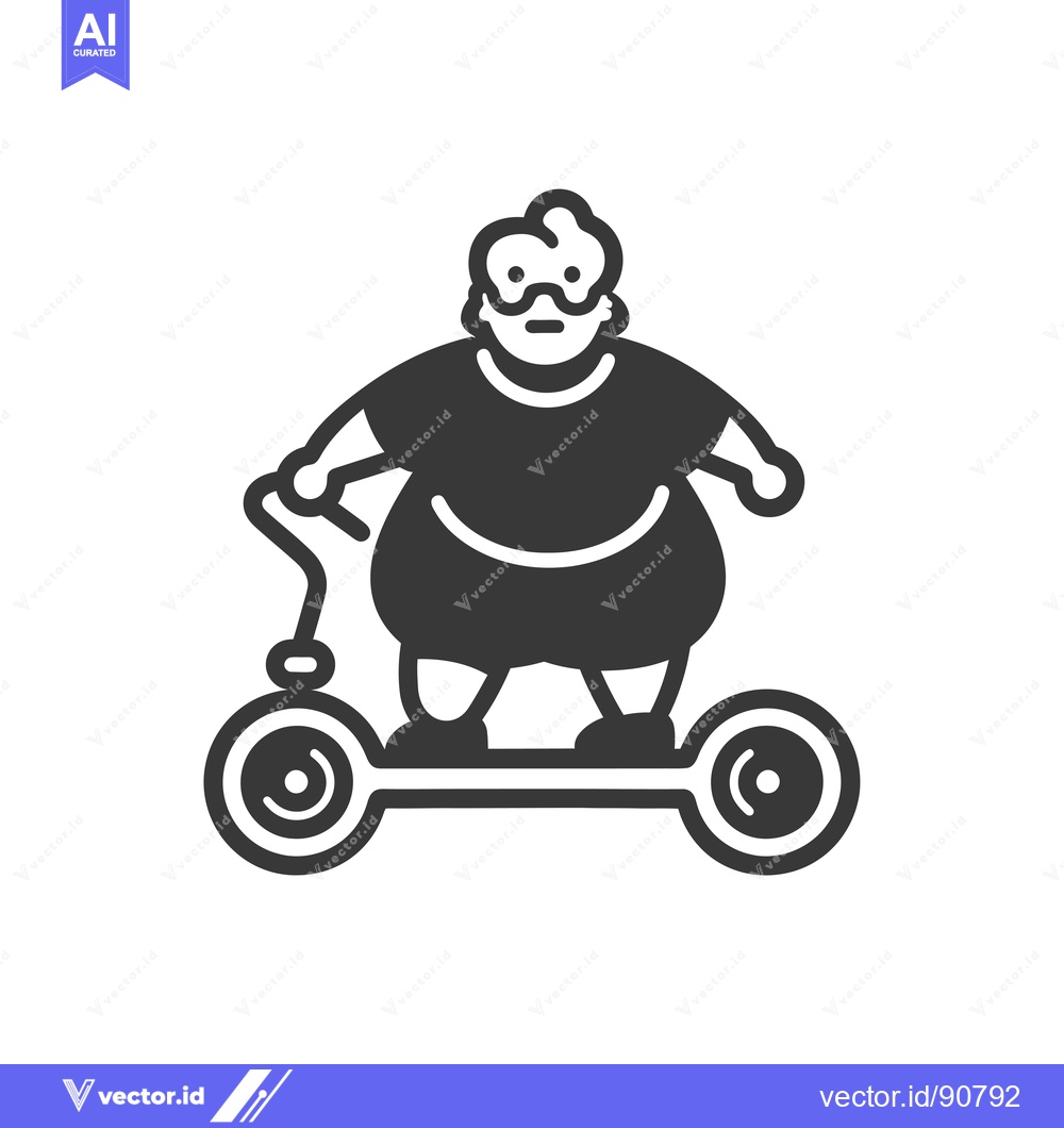 Premium Vector dari Overweight Man Riding Electric Scooter