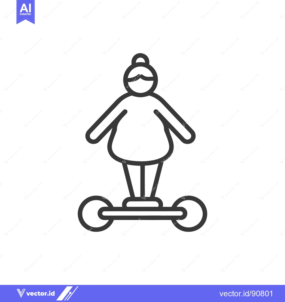 Premium Vector of Overweight Person Riding a Hoverboard