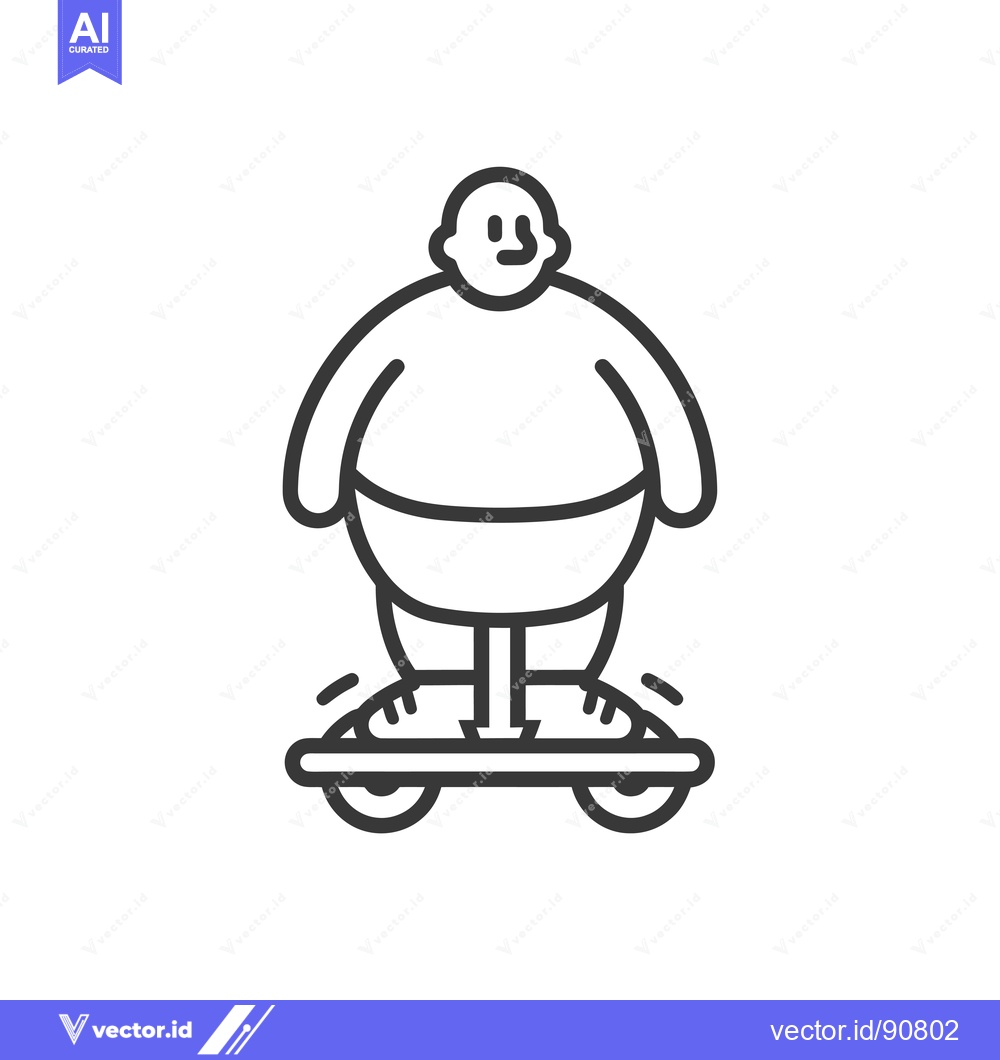 Premium Vector dari Overweight Person Riding a Hoverboard