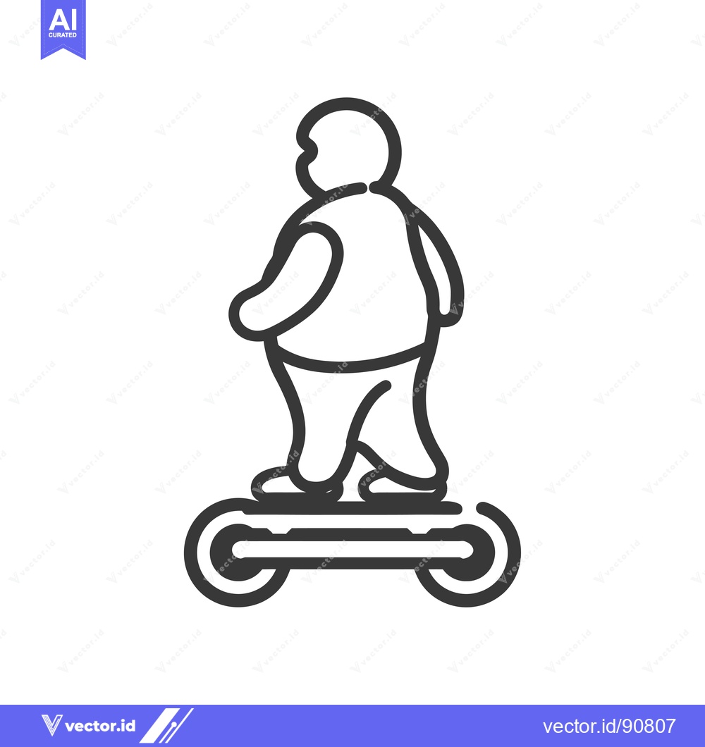 Premium Vector of Overweight Person Riding an Electric Scooter