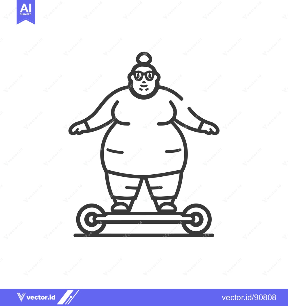 Premium Vector of Overweight Person Riding a Self-Balancing Scooter