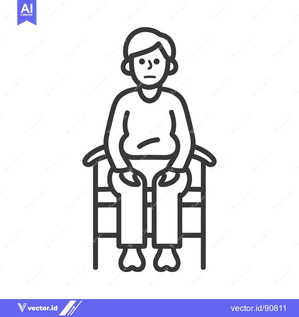 Premium Vector dari Overweight Person Sitting on a Chair