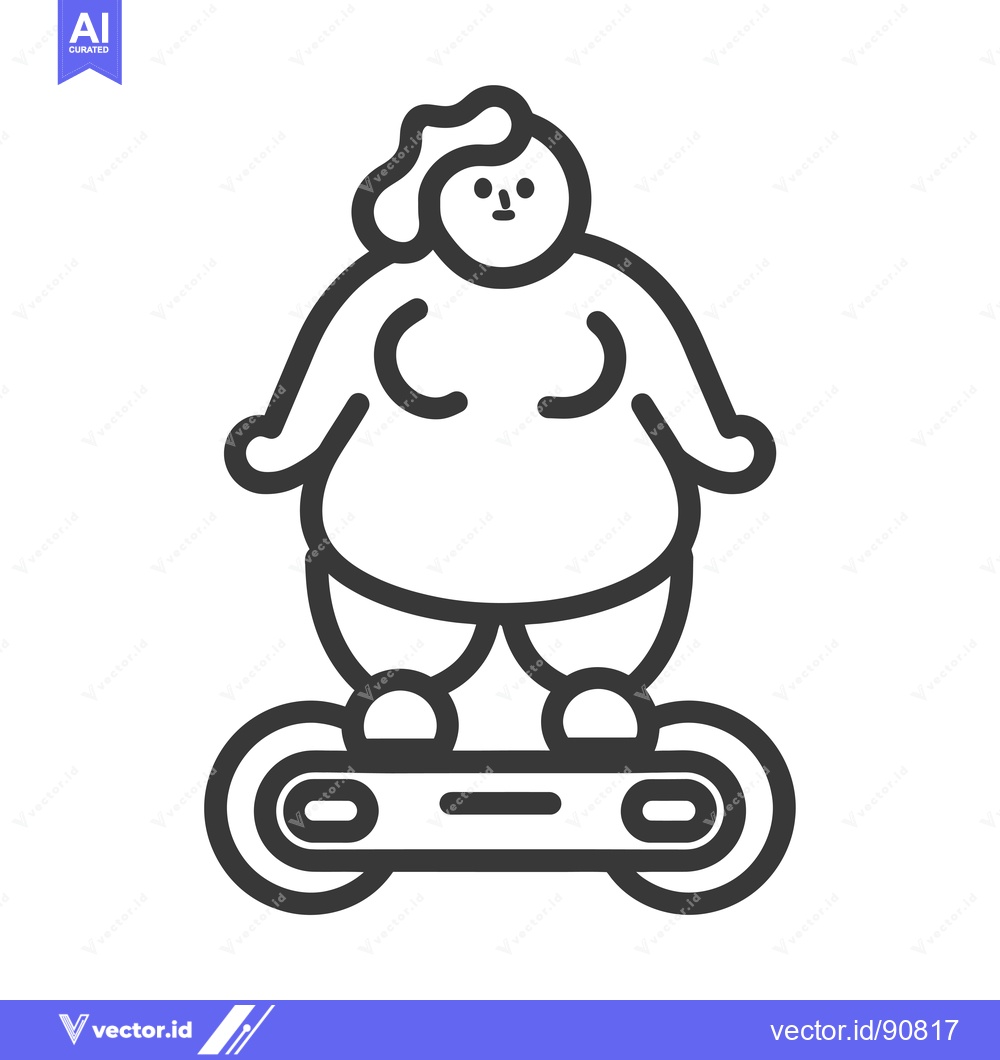 Premium Vector dari Overweight Woman Riding a Hoverboard