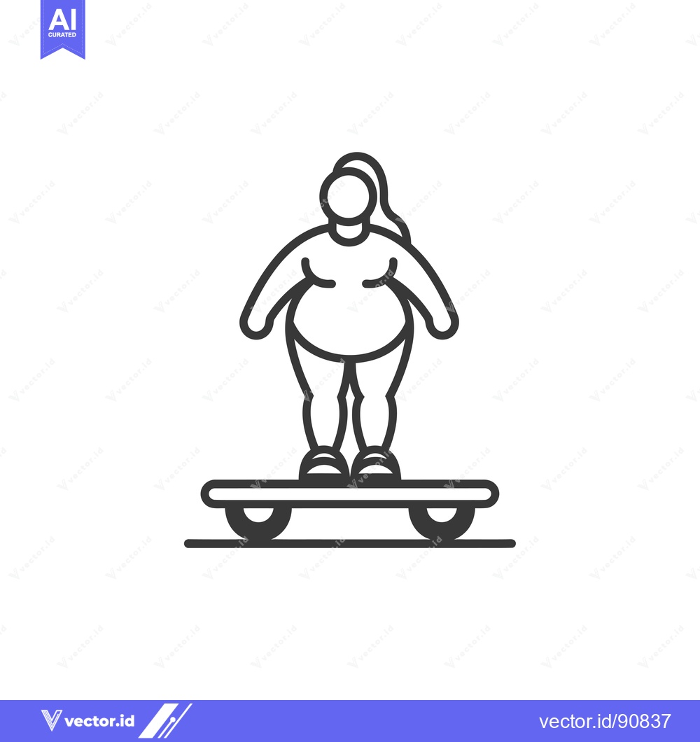Premium Vector of Overweight Woman Riding a Self-Balancing Scooter