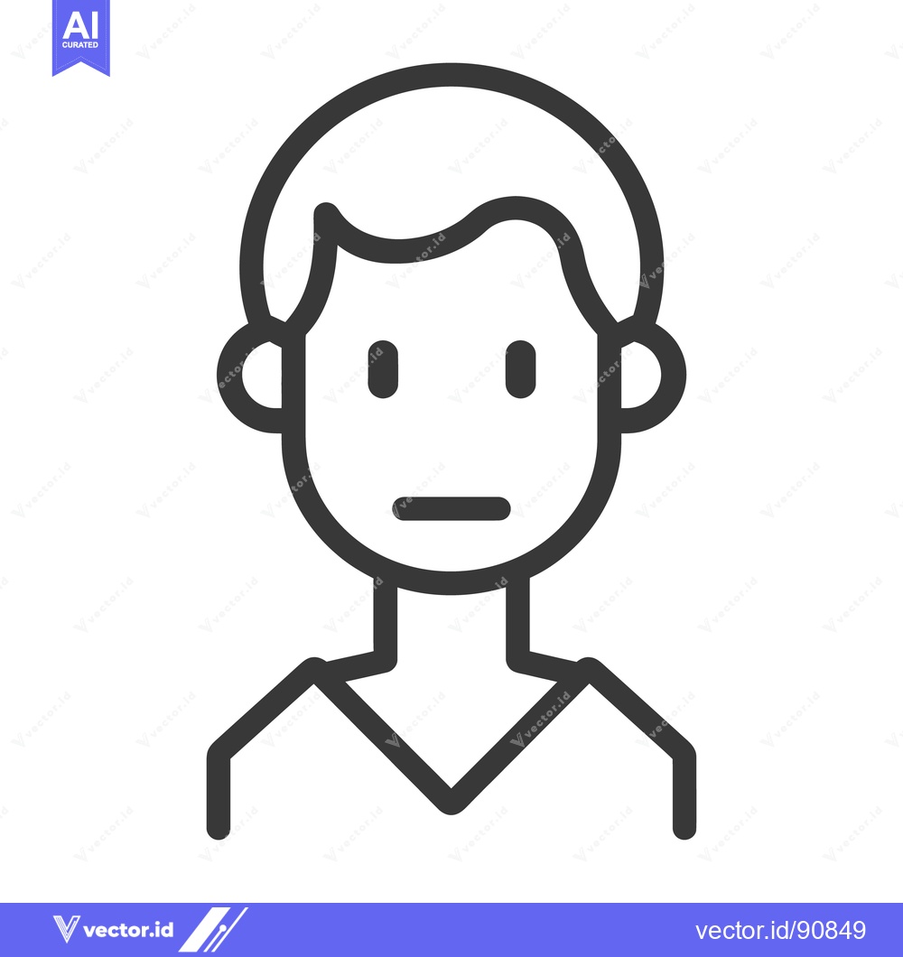 Premium Vector of A simple minimalist line art portrait of a person