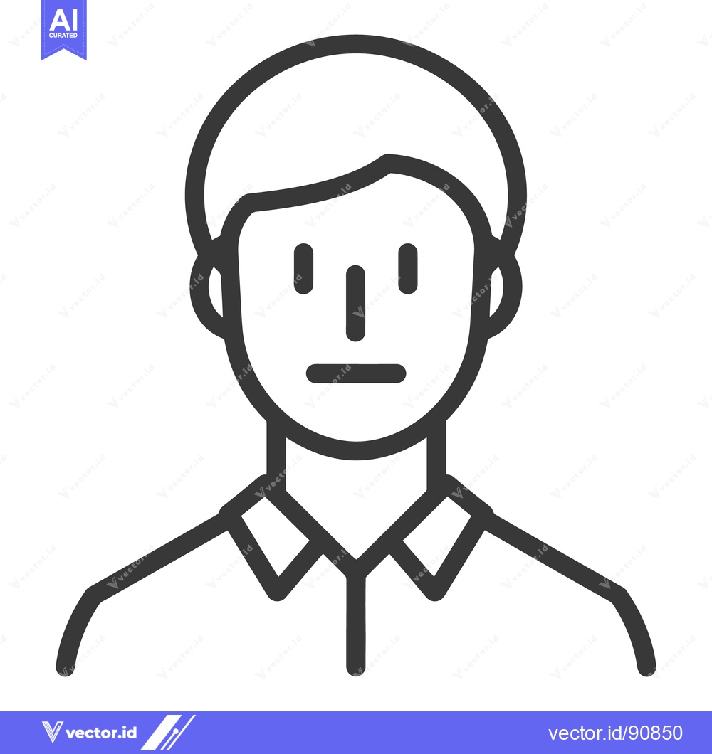 Premium Vector dari A simple line illustration depicting the upper body of a person