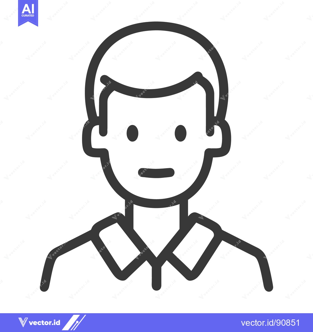 Premium Vector dari A simple outlined illustration of a person with short hair