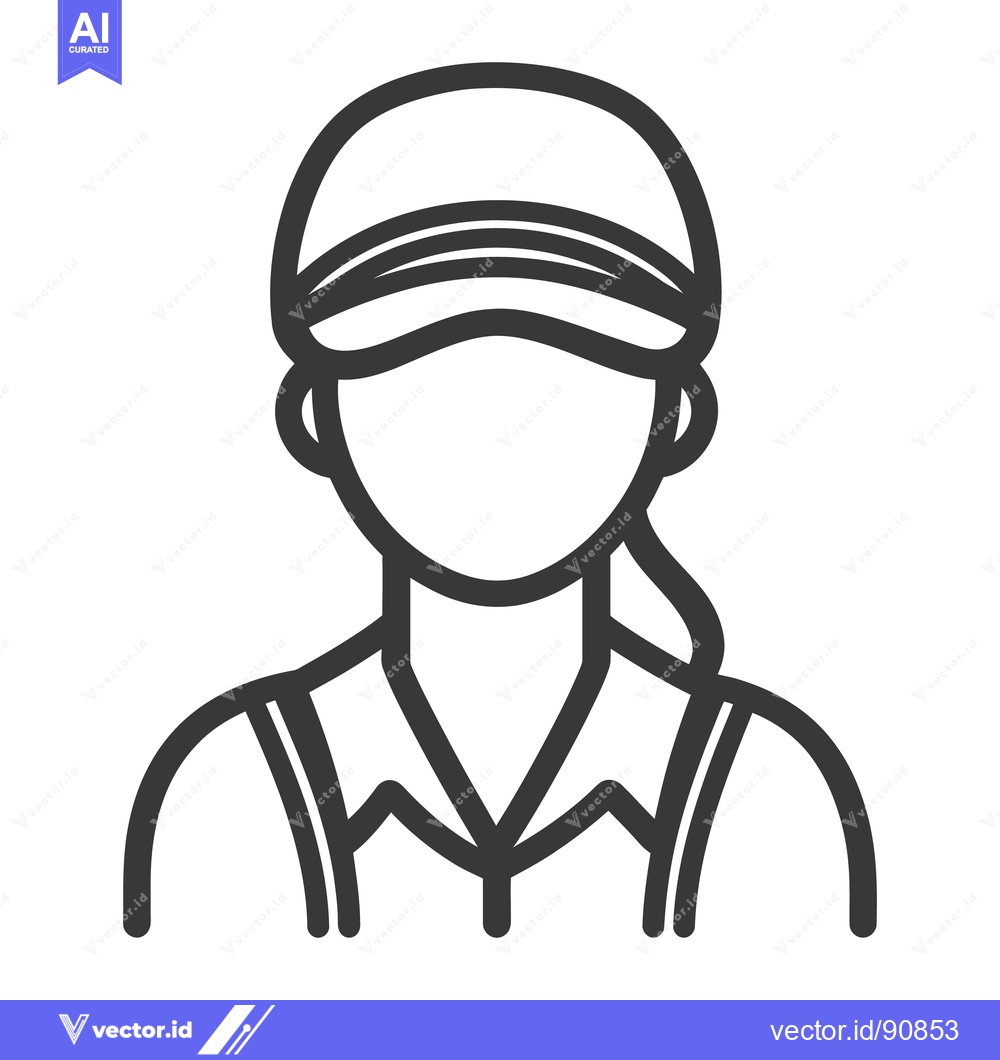 Premium Vector dari A simplified line drawing showing a person wearing a cap