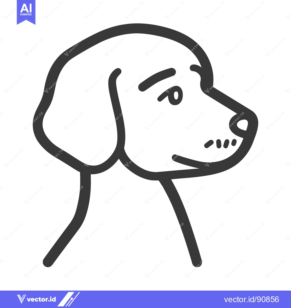 Premium Vector dari A Simple Black and White Graphic Illustration of a Dog Profile