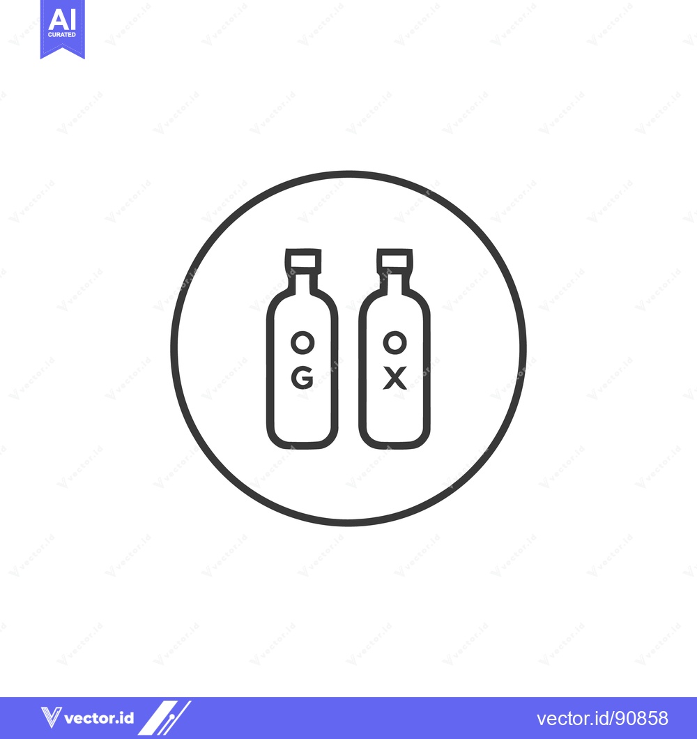Premium Vector dari Minimalist Icon: Two Bottles with 'OG' and 'OX' in Circle