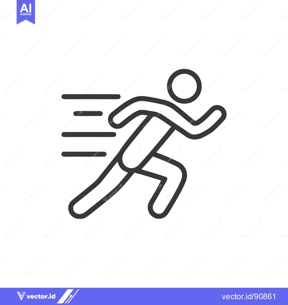 Premium Vector dari Dynamic Runner Icon: Speed, Motion, and Energy in Minimalist Design