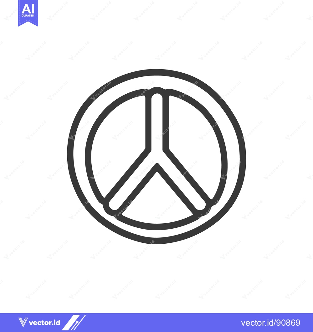 Premium Vector dari A simple peace symbol represented in black lines on white