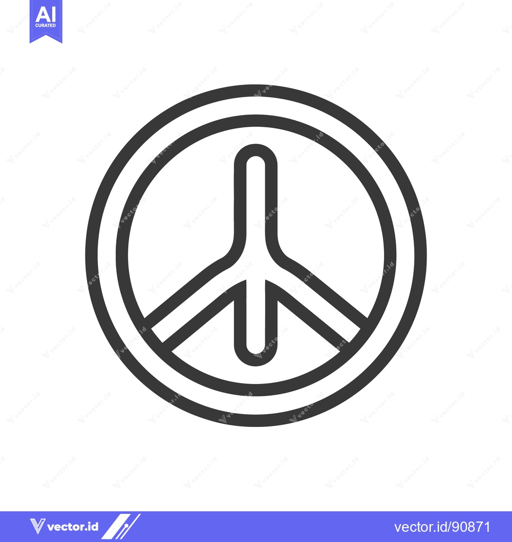Premium Vector of A Simple Black and White Peace Sign Emblem Isolated