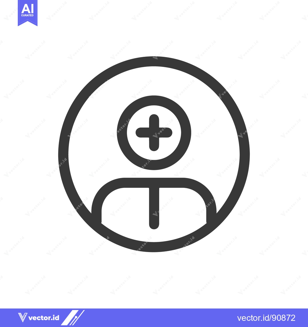 Premium Vector of A simplified user icon illustration with a plus sign within it