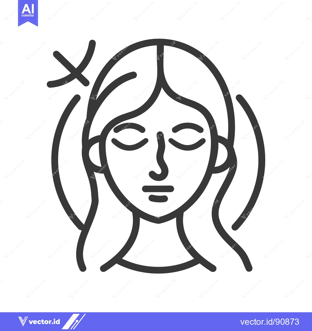 Premium Vector dari A simple line drawing depicts a person with closed eyes