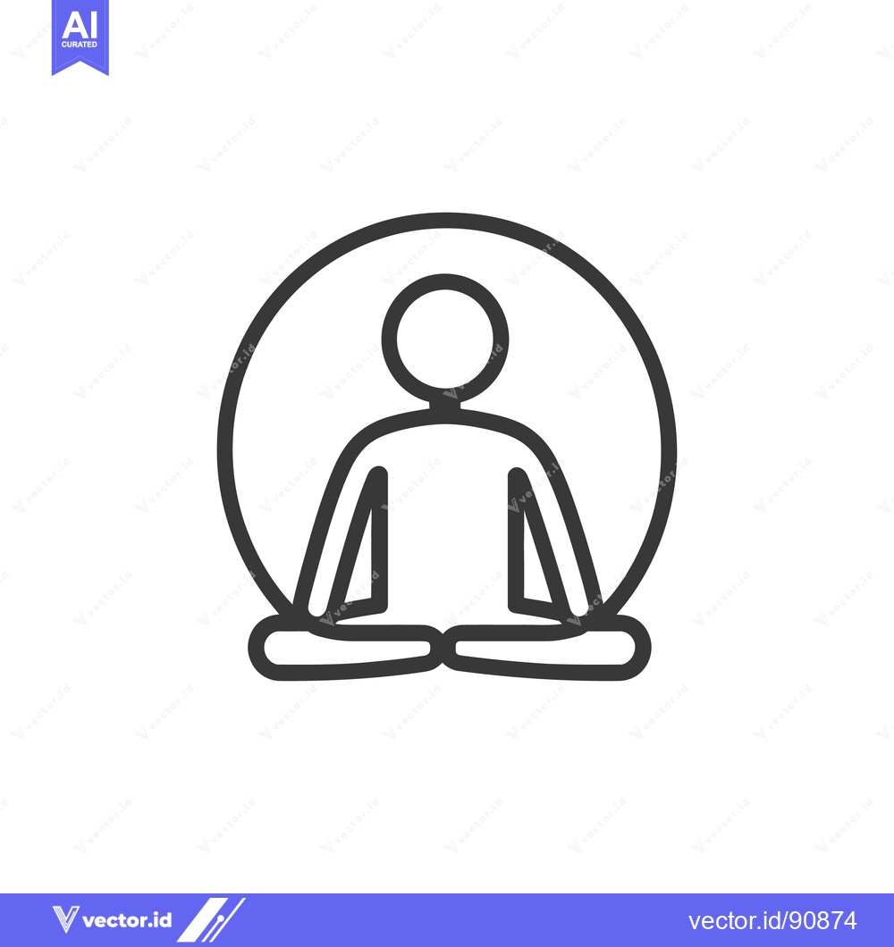 Premium Vector of A simple line drawing depicts a person meditating peacefully within a