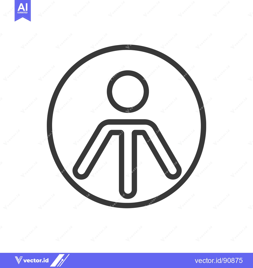 Premium Vector dari A simple outlined human figure inside of a circle shape