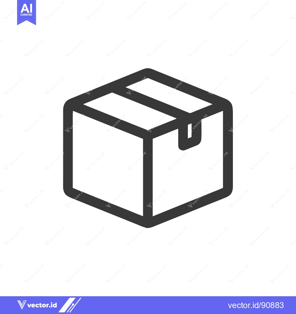 Premium Vector of Minimalist Box Icon: Isometric Outline for Delivery and Storage