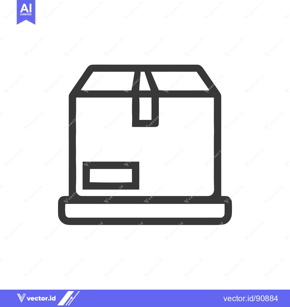Premium Vector dari Minimalist Box Icon: Simple Outline Design for Delivery and Storage