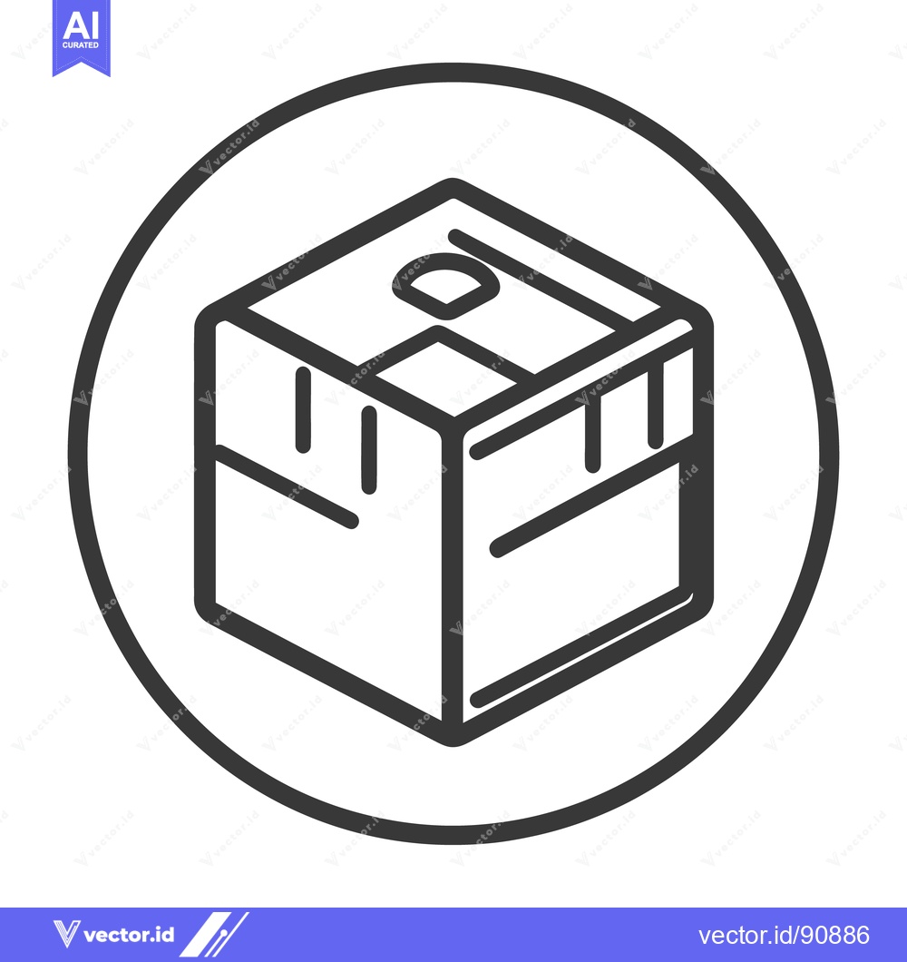 Premium Vector of A simple black and white illustration of a delivery box