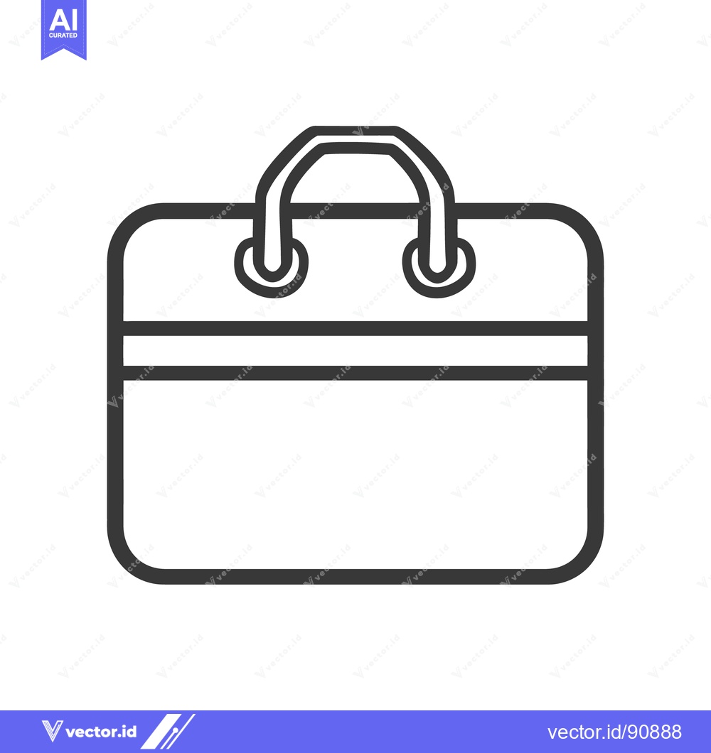 Premium Vector dari Simple black outline drawing of a carrying bag with handles