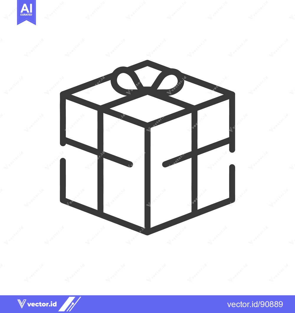 Premium Vector dari A simple illustration depicts a gift box tied with a bow