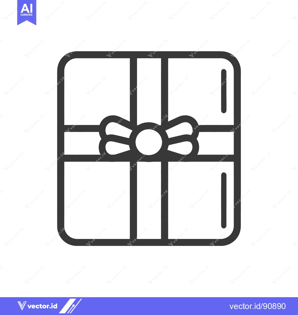 Premium Vector dari A graphic illustration depicting a wrapped present with a ribbon