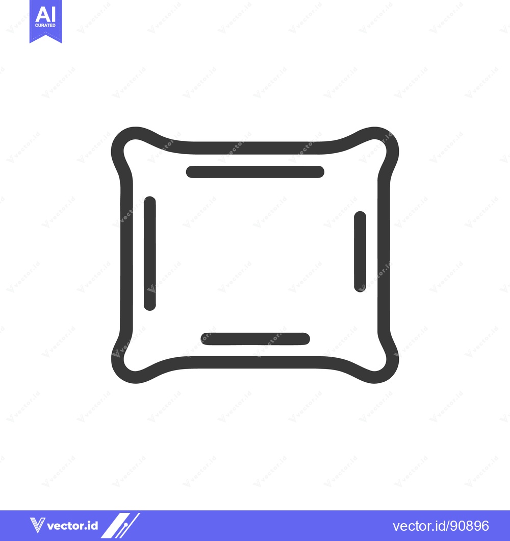 Premium Vector of Minimalist Pillow Icon: Soft Comfort and Restful Sleep Symbol