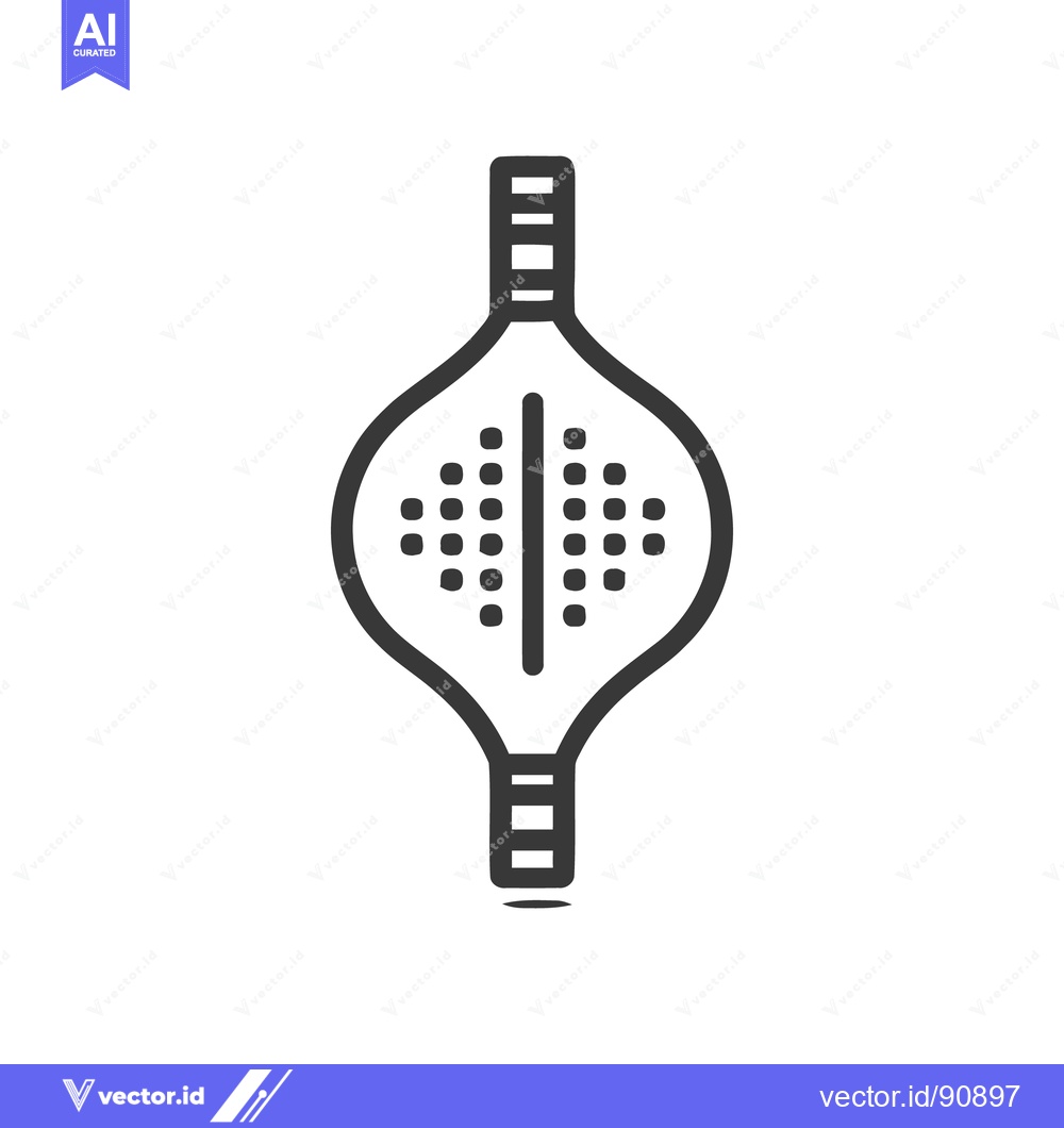 Premium Vector dari Minimalist Paddle Racket Icon: Sports Equipment Line Art Design