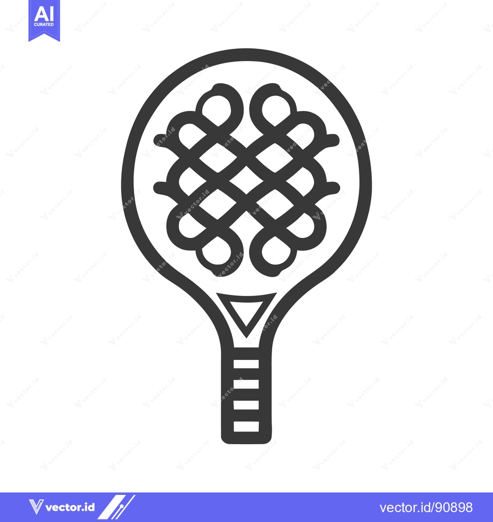 Premium Vector dari Minimalist racket icon with Celtic knot design, sports equipment symbo