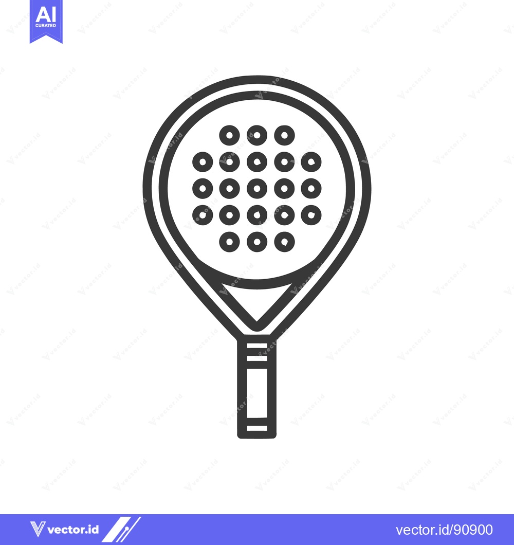 Premium Vector dari Padel Racket Outline Icon, Sport Equipment, Minimalist Design, Black a
