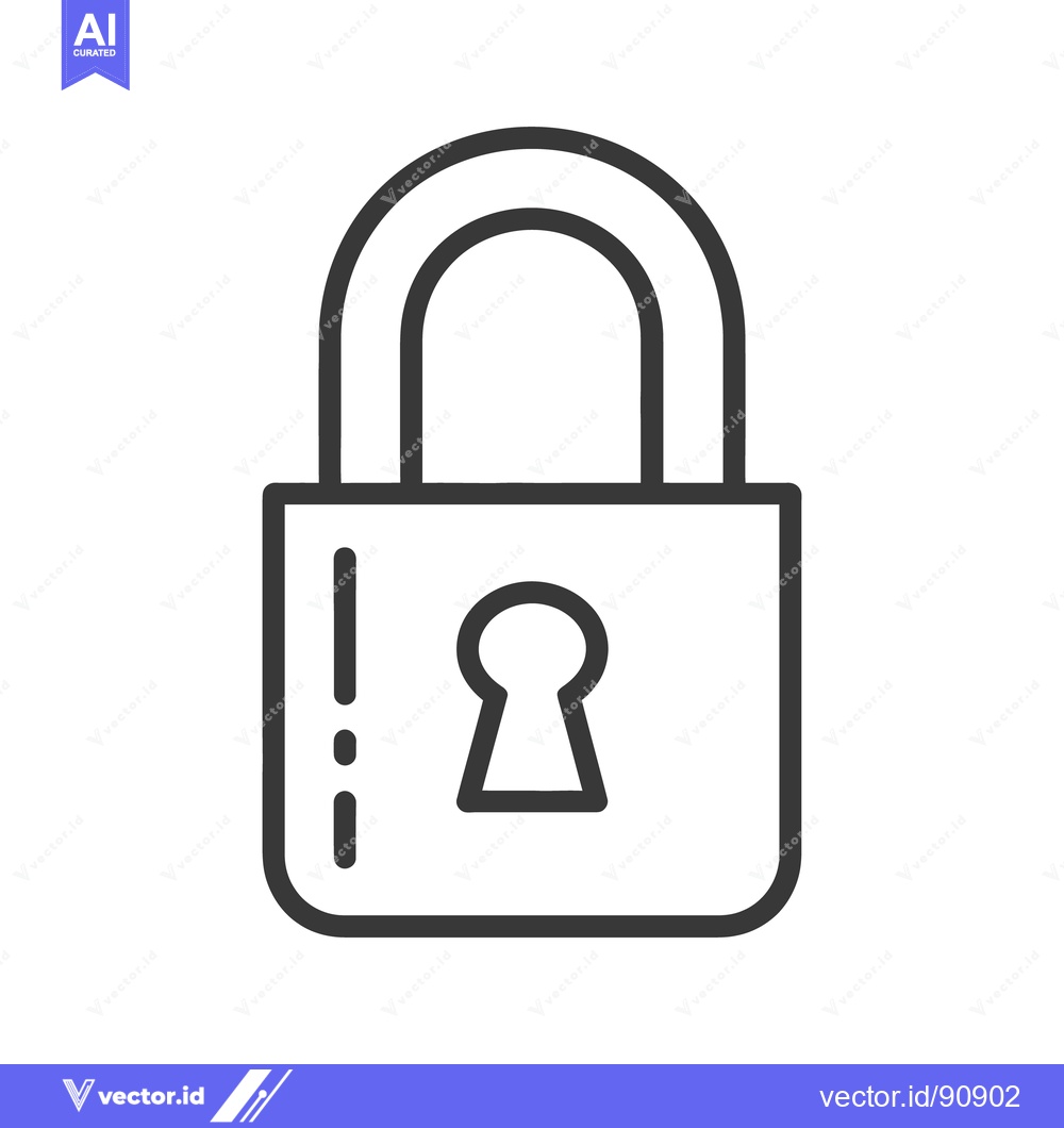 Premium Vector dari A simple line drawing of a security padlock symbol