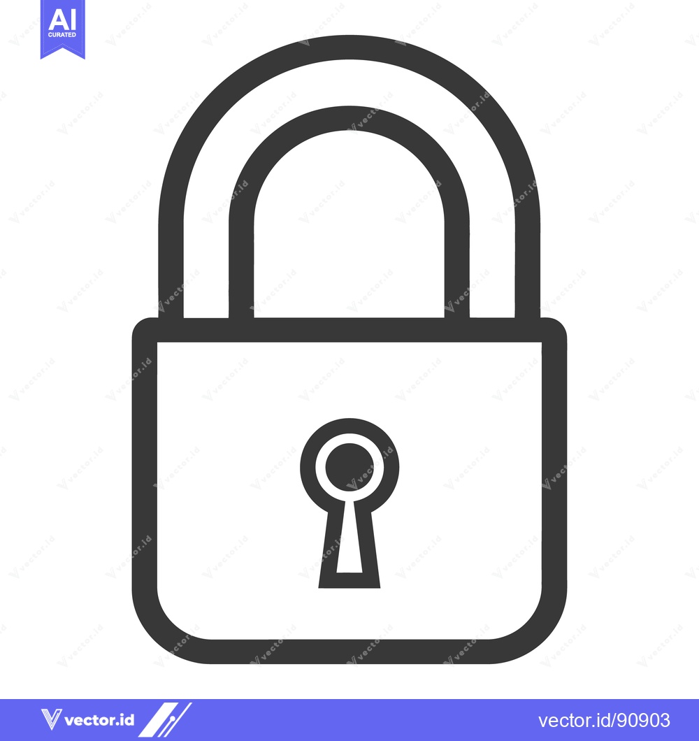 Premium Vector dari An Isolated Monochrome Simple Vector Illustration of a Lock