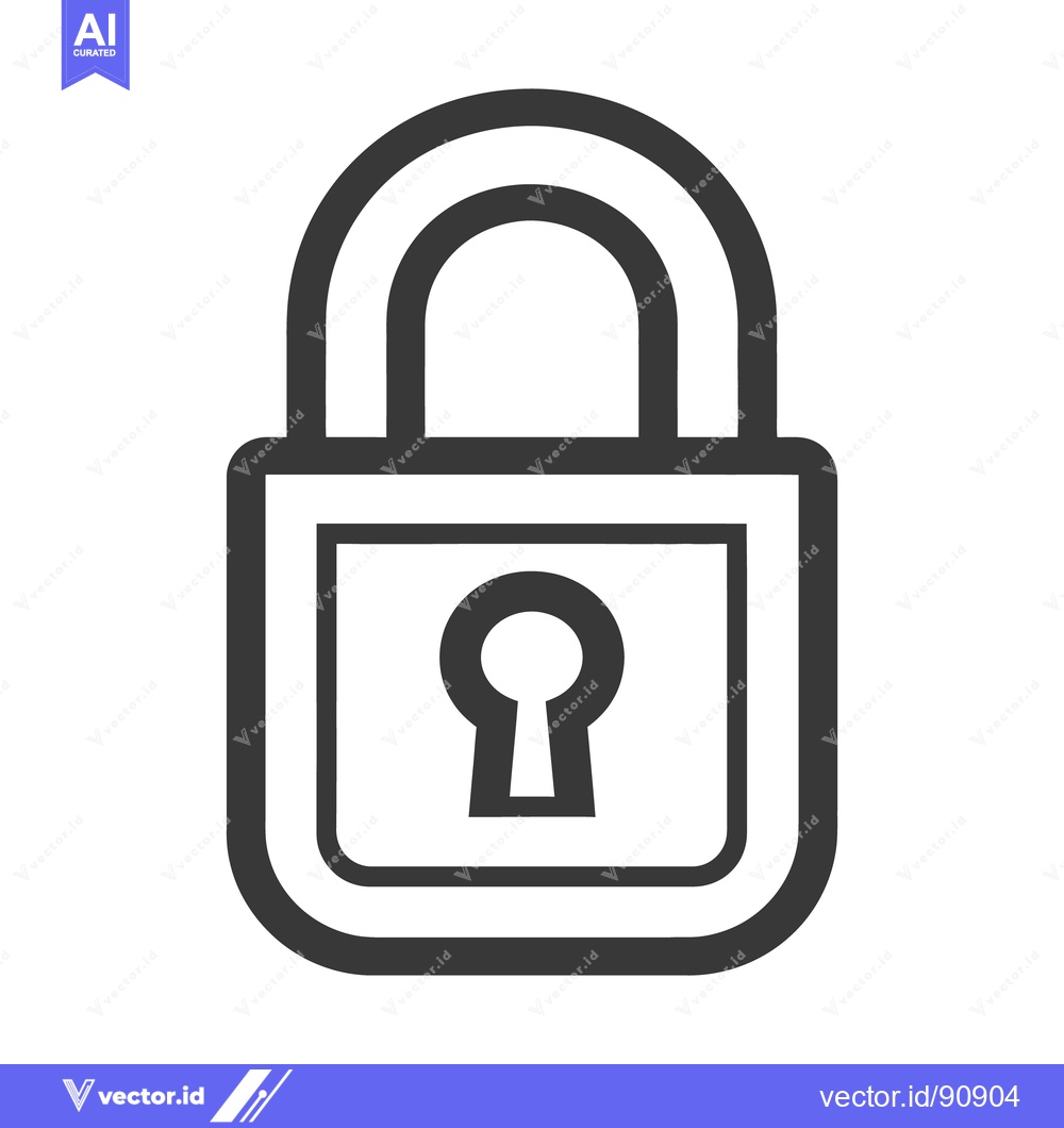 Premium Vector dari Simple monochrome line drawing of a locked padlock symbol