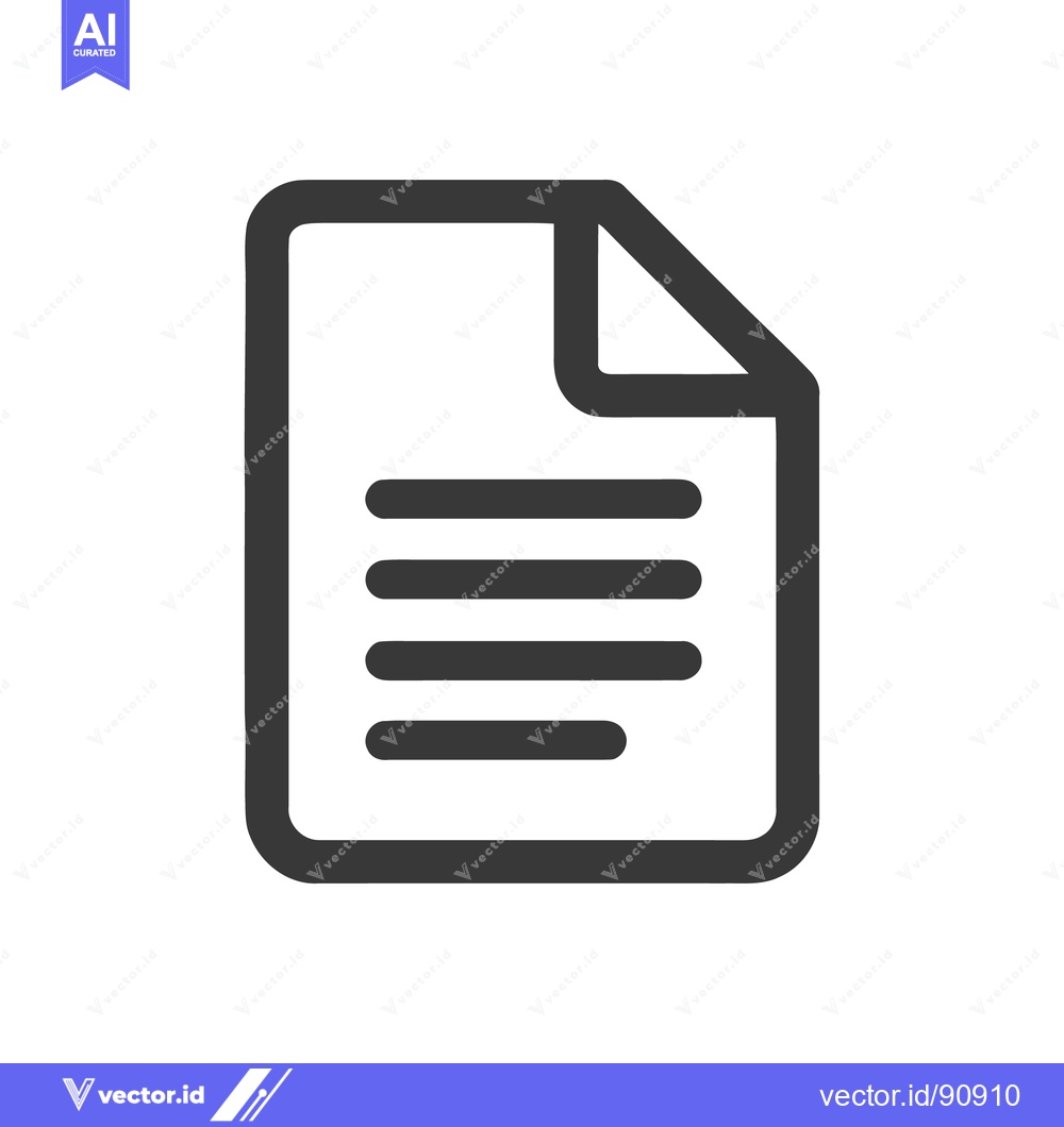 Premium Vector of Simple Dark Gray Document Icon with Folded Corner and Text Lines