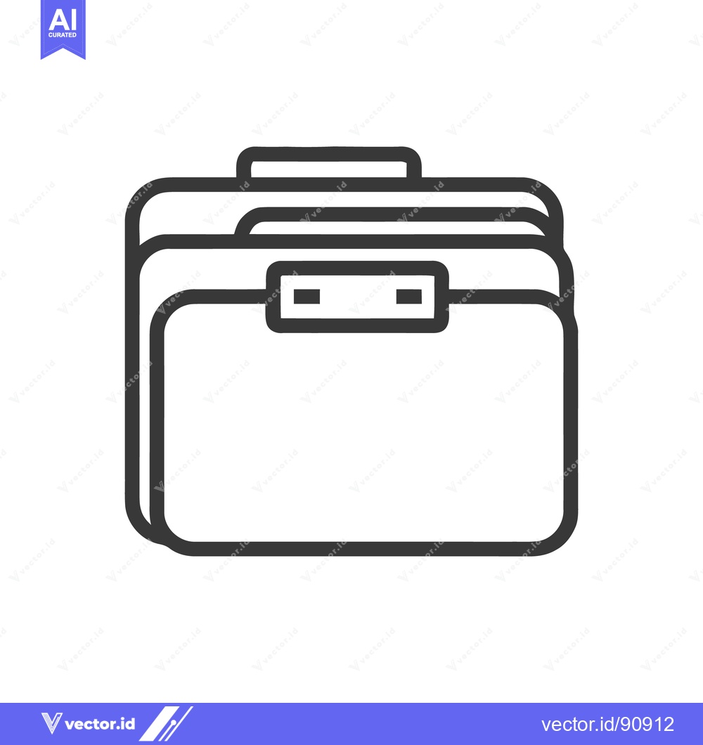 Premium Vector dari Minimalist Folder Icon: Clean Line Art for Data Storage