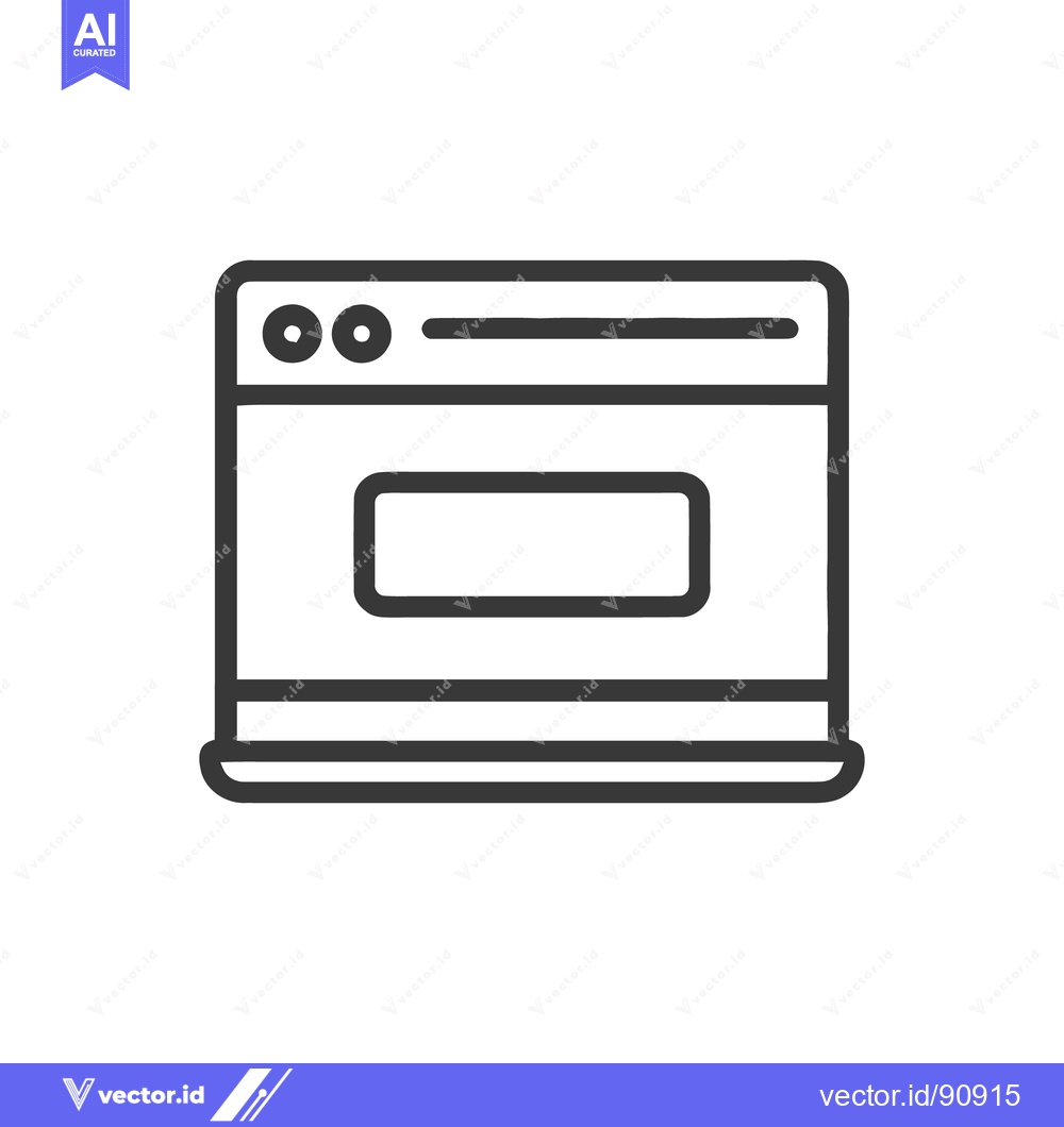Premium Vector dari Minimalist Browser Window Icon with Rounded Edges and Simple Design