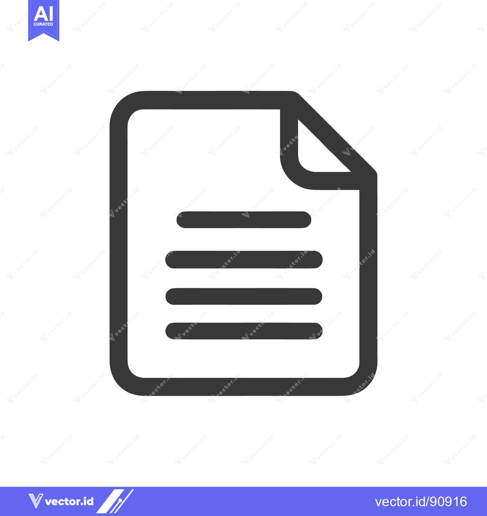 Premium Vector dari Minimalist Document Icon with Folded Corner and Text Lines