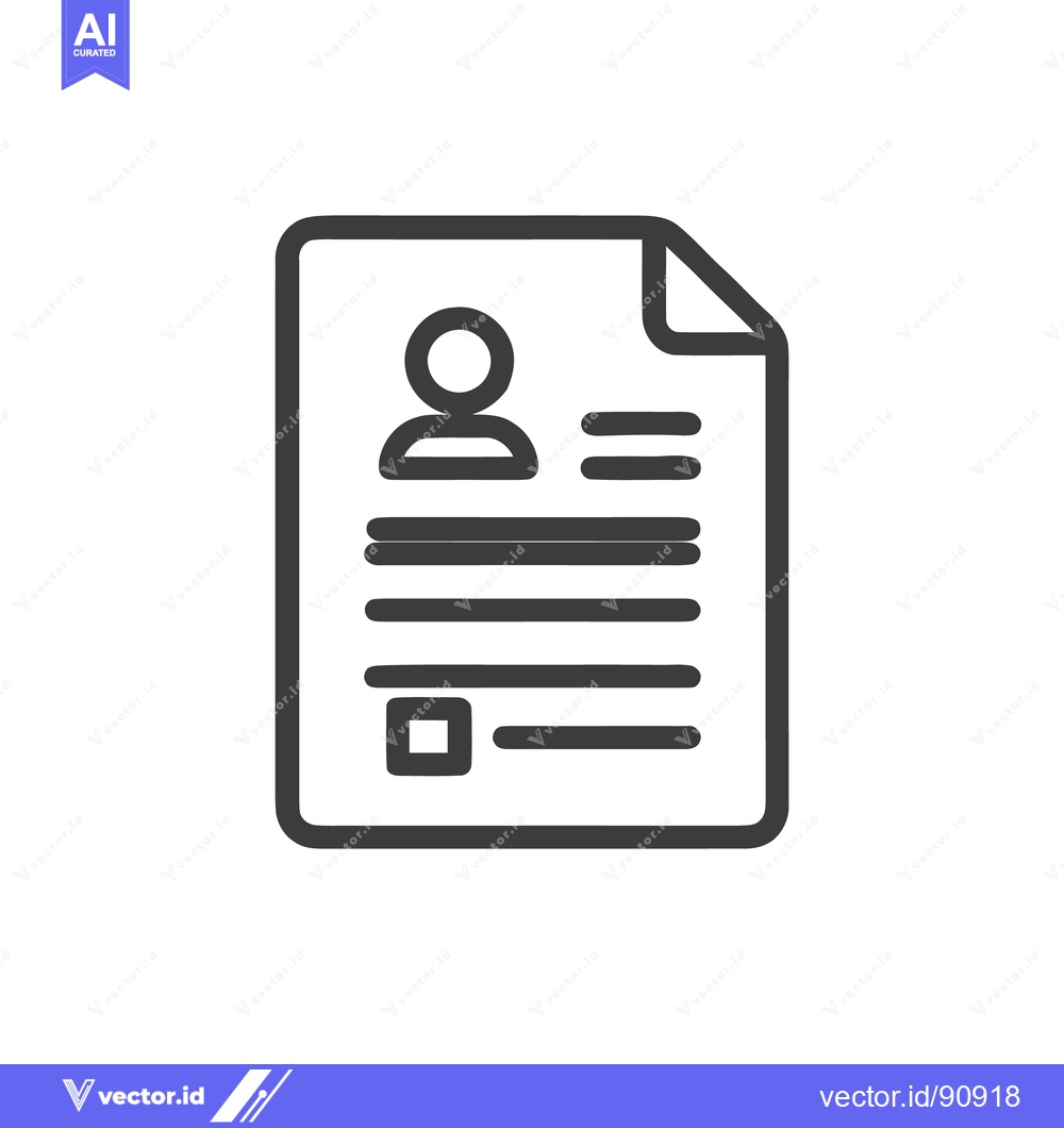 Premium Vector of Minimalist Resume Icon: Profile, Information, and Document Outline