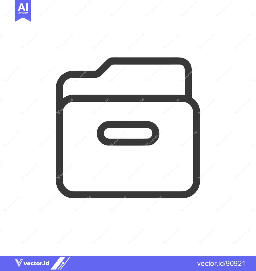 Premium Vector of Minimalist Folder Icon: Clean Line Art for Data Storage and Organizati