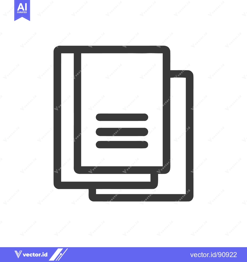 Premium Vector dari Stacked Documents Icon: Minimalist Design for File Management and Orga