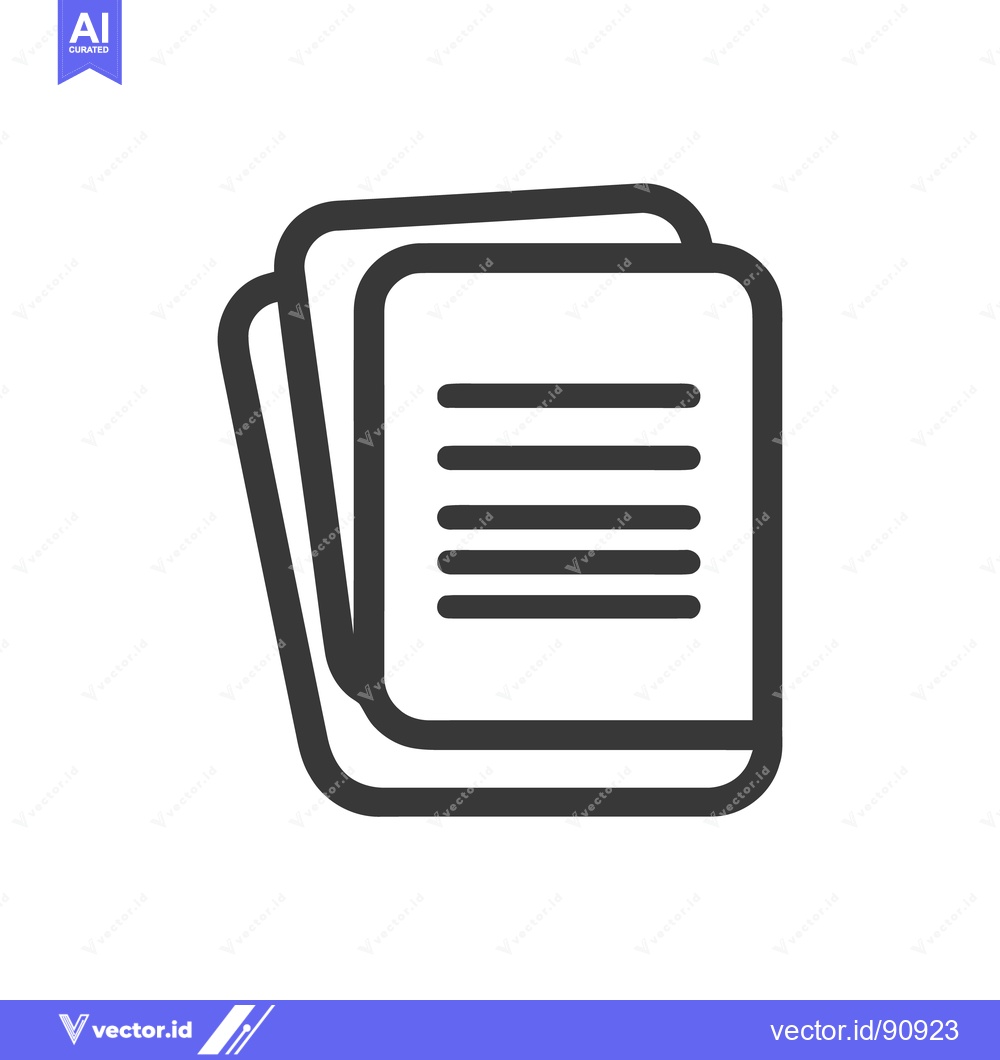 Premium Vector dari Stacked Documents Icon: Simple, Bold, and Modern Design for Paperwork