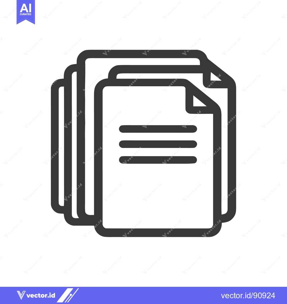 Premium Vector dari Stacked Documents Icon: Clean Line Art for Business and Organization