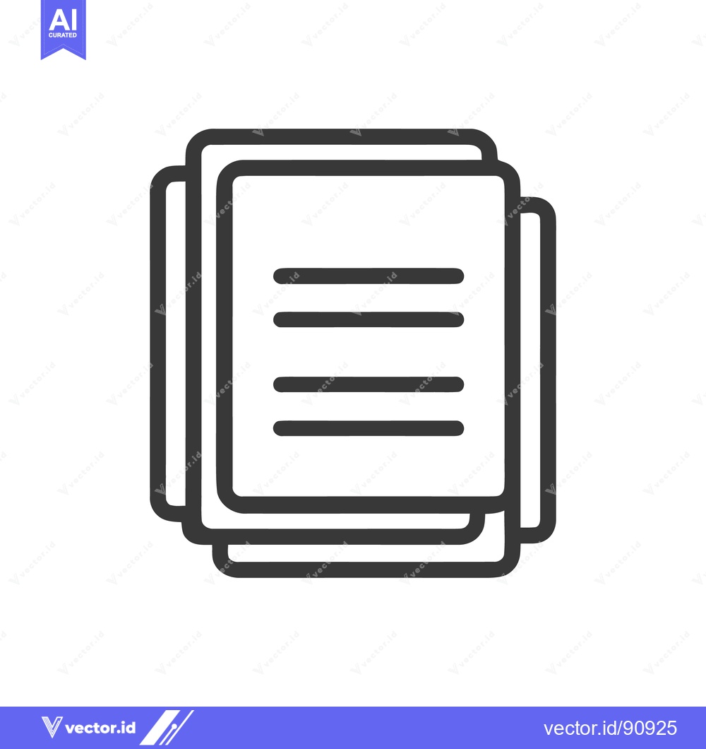 Premium Vector dari Stacked Documents Icon: Minimalist Design for File Management