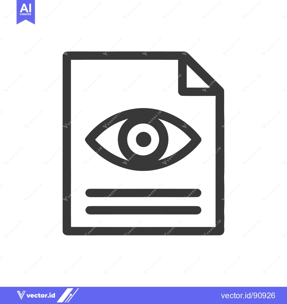 Premium Vector of Eye Icon on Document: Surveillance, Privacy, and Data Security Concept