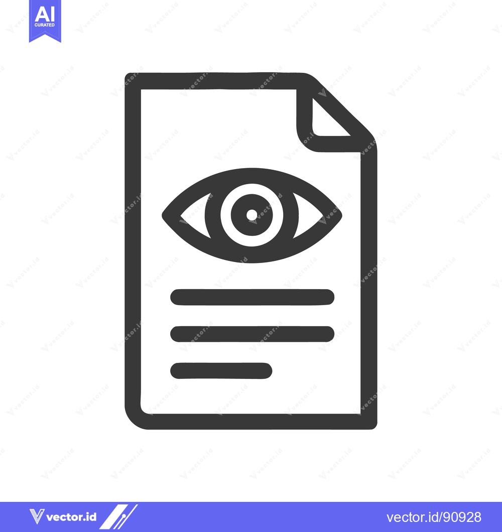 Premium Vector of Eye Icon on Document: Surveillance, Privacy, and Information Access Sy