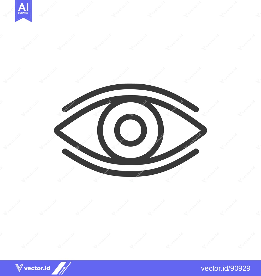 Premium Vector of Minimalist Eye Icon: Simple Black Outline on White Background, Vision